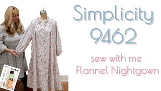 Simplicity 9462  Cozy Flannel Nightie  Sew With Me [upl. by Kristien78]