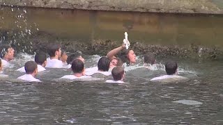 WATCH  Winner emerges from Epiphany cross dive in Tarpon Springs [upl. by Nitnelav]