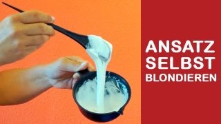 Ansatz braun auf blond selber färben  Platin ohne Gebstich  Haare blondieren Tutorial  Anleitung [upl. by Ynetruoc]