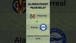 Alineaciones Probables Villarreal  Alavés [upl. by Culbert]