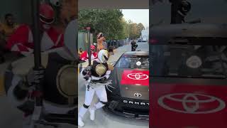 Power Rangers Cosplayera Car Racing Team powerrangers cosplay tokusatsu powerrangerszeo prank [upl. by Brynne41]