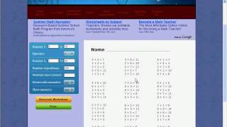 Add Sub Mult Div Worksheet Generator Demo [upl. by Idnim325]