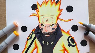 How to Draw Naruto Six Paths Sage Mode  Step By Step Tutorial [upl. by Wilden]