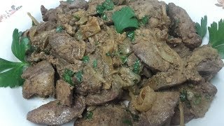 Ficatei de pui cu ceapa si patrunjel la tigaie simpla si bunaBest Chicken livers recipe كبد مقلي [upl. by Shipp989]