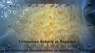 Cooking Traditional Lithuanian sakotis cake on skewer [upl. by Anahtor]