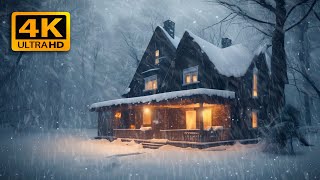 ❄️ Winter blizzard 10 hours Sounds of the wind in a mountain village [upl. by Isabeau]