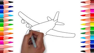 How to draw aeroplane  Easy Step By Step Aeroplane  Draw an airplane  Only on Our Kids Art House [upl. by Onairotciv927]