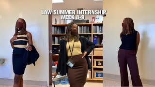 LAW INTERNSHIP VLOG business casual thrifted outfits 2L class schedule  ending my internship [upl. by Seve]