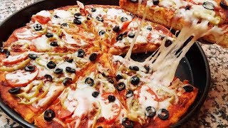 Recette Facile de Pizza Maison SEMOULE Cuisine Marocaine 200 [upl. by Scheck]