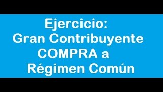 245 Ejercicio Gran Contribuyente Compra a Regimen Comun [upl. by Litch197]