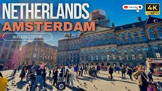 Amsterdam 4K Walking Tour  Discover Dam Square Anne Frank House amp Iconic Streets [upl. by Doty]