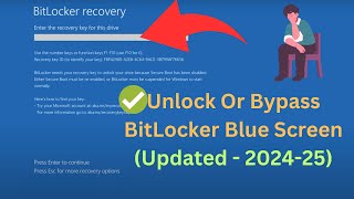 Unlock Or Bypass BitLocker Blue Screen in Windows 1110  ✅ Updated  202425 [upl. by Grimonia]