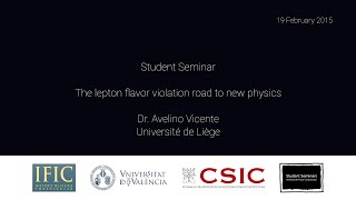 Avelino Vicente The lepton flavor violation road to new physics [upl. by Bran]