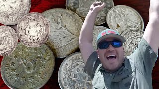 Metal Detecting Fists Full Of Treasure Carson City Silver Coins Galore [upl. by Bluefarb]