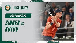 Sinner vs Kotov Round 3 Highlights  RolandGarros 2024 [upl. by Almond]