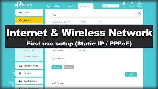 TPLink Archer Internet connection amp Wireless network setup First Use Setup Static  PPPoE [upl. by Rez]