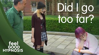 Street hypnosis with girl who has lost her ass Did I go too far with the skit [upl. by Sseb]