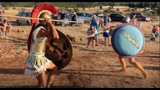 Spartan VS Theban  Hoplomachia Duel  Plataea 2022  Hoplite VS Hoplite [upl. by Goldshell]