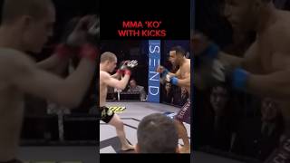 Mma Knockout with Kicks  Round house  Knee kick ⚡️🥋🦵martialarts kick mma viralshorts [upl. by Pudendas213]