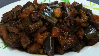 Adobong Talong with Pork  Quick and Easy Recipe [upl. by Ahsiemaj]