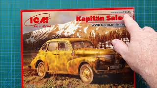 ICM 135 Kapitan Saloon WWII German Staff Car  Kit Review [upl. by Jenifer41]