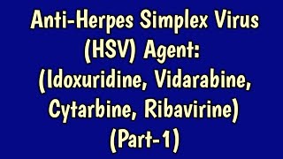 Anti HSV Agent Part1 AntiHerpes Simplex Virus Idoxuridine Vidarabine Cytarbine Ribavirine [upl. by Icam]