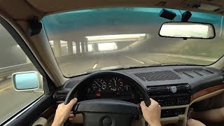 1989 E32 BMW 735iL  POV Driving Impressions Binaural Audio [upl. by Ytsirhc759]