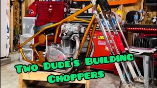 Two Dude’s Building Choppers The XS650 Copper build finally gets paint and a motor installed [upl. by Mossberg]