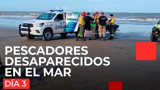 PESCADORES DESAPARECIDOS EN PINAMAR tercer día de búsqueda incesante en el mar [upl. by Margi]