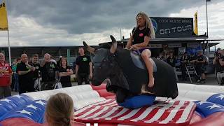 Bullriding mieten  Rodeo Verleih elektrischer Bulle Vermietung Leipzig Berlin [upl. by Ahsilyt]