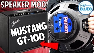 Fender Mustang GT100 Speaker Swap Texas Heat Speaker [upl. by Camey500]