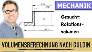 Die Guldinsche Volumenberechnung  Volumen eines Rotationskörpers nach Guldin berechnen [upl. by Enrobso122]