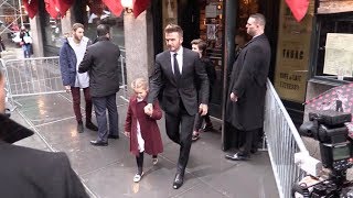 David Beckham Victoria Beckham and their kids leaving Balthazar restaurant in Soho [upl. by Heppman]