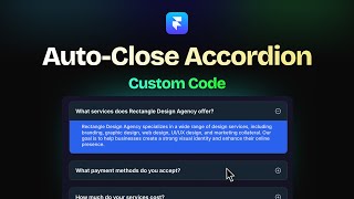 AutoClose FAQ Accordion Component for Framer  Custom Code [upl. by Sirhc54]