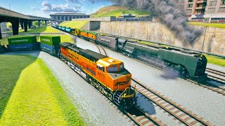 BNSF 4479 pulling Freight from Dockyard San Fierro to Las Venturas Grand Theft Auto V [upl. by Alita]