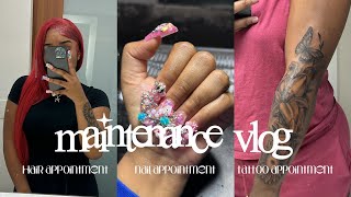 maintenance vlog ✰ hair appointment tattoo nails  more [upl. by Hpesojnhoj]