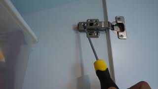 how to adjust cabinet door hinges DIY [upl. by Eeladnerb357]