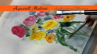 MalenTV  Aquarellmalerei Blumen [upl. by Areis922]