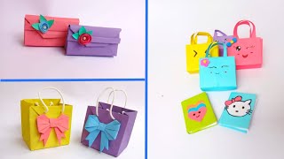 How to make Paper bag  Origami paper bag  DIY Paper bag  School project idea  Cute origami [upl. by Jaala]