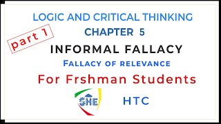 INFORMAL FALLACY  LOGIC AND CRITICAL THINKING For Freshman Students  part 1 [upl. by Alvan110]