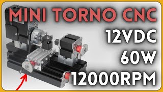 Mini Torno CNC de 12VDC 60W 12000RPM Herramienta para Bricolaje Torno de Madera Fresadora [upl. by Scheider]