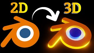 How to make 3D logo from 2D image  Blender Tutorial [upl. by Jaban730]