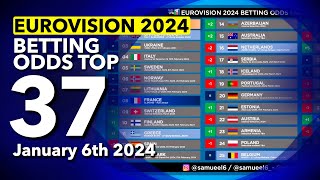 🏆📊 Who will be the WINNER of EUROVISION 2024  Betting Odds TOP 37 January 6th [upl. by Urias]