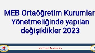 MEB Ortaöğretim Kurumları Yönetmeliği değişikliği neler getirdi Kayıtlar ne zaman başlayacak [upl. by Brianna]