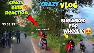 Crazy Girl Reaction😱  She Asked for Wheelie❤️  siren390 sirenvlog [upl. by Beebe799]