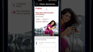 Airtel International Roaming Pack  World 🌎 Pass  RoamingPack airtel roamingplan roaming [upl. by Kina]