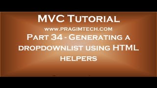 Part 34 Generating a dropdownlist control in mvc using HTML helpers [upl. by Ennaisoj]