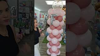 Acompañame a realizar una columna de globos personalizada Balloons viral trending decoration [upl. by Iccir613]