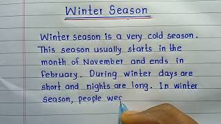 Winter Season essay  Essay on Winter season in English  Short essay on winter Season [upl. by Senilec456]