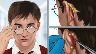 ASMR Help Harry Potter Clean Earlobe  Be carefull when wearing glasses frames for too long [upl. by Hake]